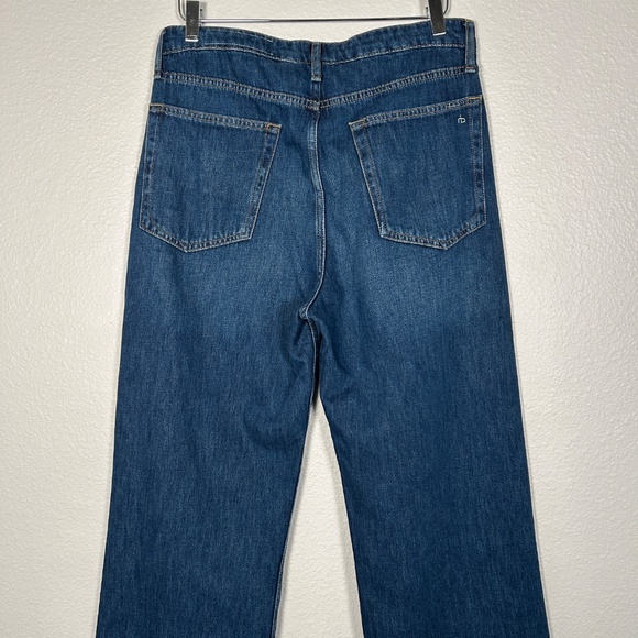 Rag & Bone women size 28 Logan mid rise wide leg jeans Annalise dark blue - Picture 7 of 14
